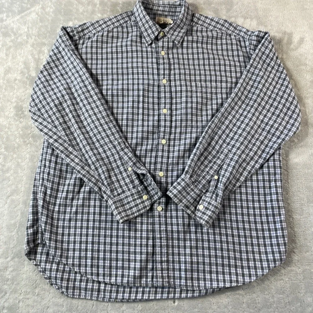J Crew Shirt Mens Large Plaid‎ Casual Preppy Office Oarsmen Cotton Long Sleeve